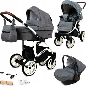 Kočárek Dětský kočárek 3v1 BabyLux Optimal: sportovní kočárek, hluboká korba a autosedačka