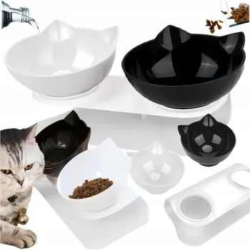 Miska pro psa Sada dvou plastových misek Aptel bílá 800 ml