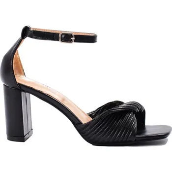 Dámské sandále ČERNÉ ELEGANTNÍ SANDÁLY NA SLOUPKU V7-8B Velikost: 37