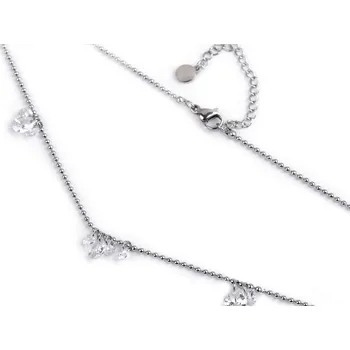 Náhrdelník Náhrdelník z nerezové oceli s broušenými kamínky Varianta: crystal stříbrná, Balení: 1 ks