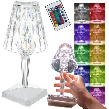 Lampička VERK GROUP Křišťálová RGB noční lampička s dálkovým ovládáním Velikost: univerzální