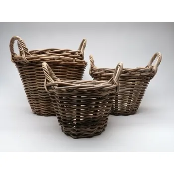 Proutěný koš s uchy průměr 40 cm