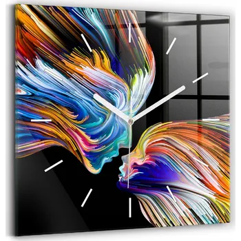 Hodiny Skleněné Hodiny s potiskem Ozdobné Nástěnné Emocionální umění