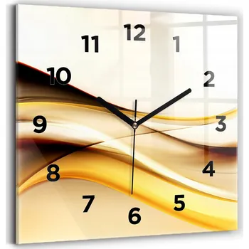 Hodiny Skleněné hodiny s potiskem Tichý mechanismus Loft Nástěnné Abstraktní vlna