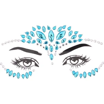 Karnevalový doplněk Kamínky na obličej - modrá