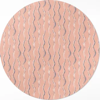 Koberec Kulatý Koberec s Grafickým Vzorem průměr 50 cm Boho vlny v pastelových barvách