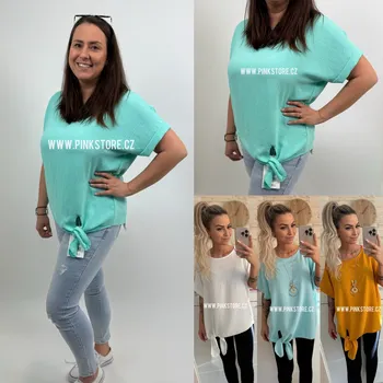 Dámská halenka Halenka na zavázání uzlík Barva: Khaki