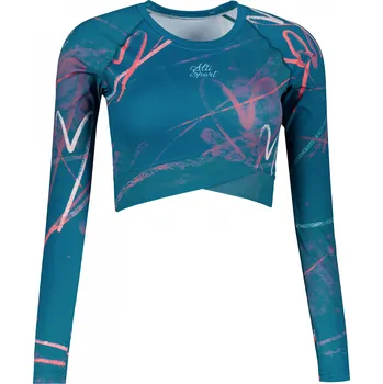 Dámský funkční crop top s dlouhým rukávem premium ALTISPORT VOJ/ALW082TR04 PETROLEJOVÁ XXXL