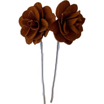 Sušené květiny Betal rose 6 cm teracota, na drátku, 30 ks