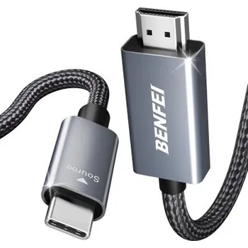 Video kabel BENFEI USB-C na HDMI adaptér s 3m kabelem (šedý)