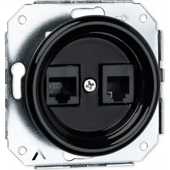 Elektrická zásuvka Internetová zásuvka nástěnná Alkri-Light černá