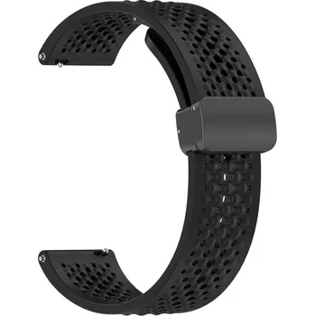 Řemínek na hodinky Silikonový řemínek Ricardo 22mm (pro Xiaomi), černý V2, Quick Release