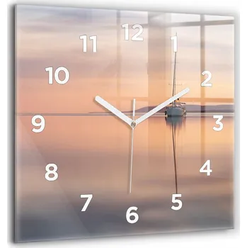 Hodiny Velké Skleněné Hodiny Tichý Mechanismus Loft Nástěnné Jezero Balaton USA 60x60 cm
