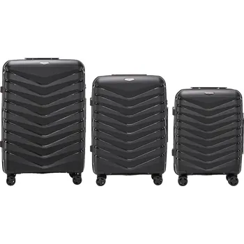 Černá sada tří kufrů Phinx PHX01-3, Set of 3 Wings POLIPROPYLEN suitcases L,M,S Black Velikost: Sada kufrů