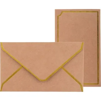 Obálka Obálky s kartičkou 9x15cm, 5ks přírodní