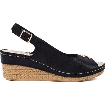 Dámské sandále Goodin Jedinečné černé sandály dámské na klínku 37