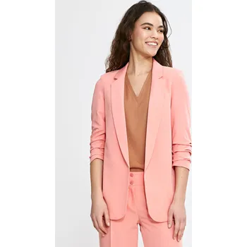 Dámské sako Sako se 3/4 rukávem se záhyby Z76 Barva: Lososová, Velikost: S