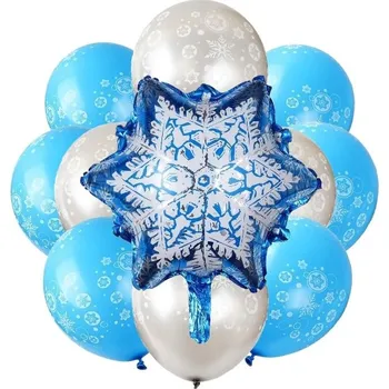Balónek Sada balónků Vločky sněhu 13 ks modrá