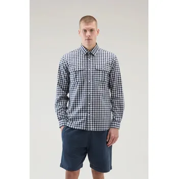 Pánská košile KOŠILE WOOLRICH LIGHT CHECK SHIRT MICRO CHECK BLUE