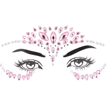 Karnevalový doplněk Kamínky na obličej - růžová