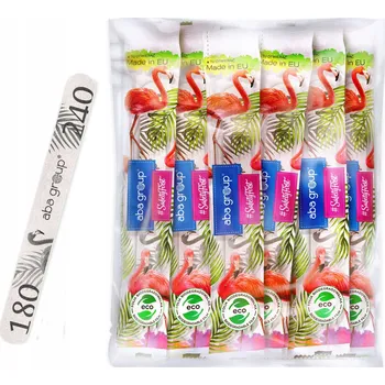 Pilníky na nehty Aba Group Slim Plameňák rovné 180/240 25 ks