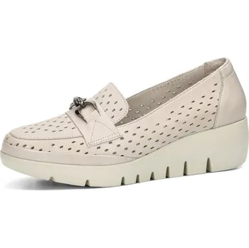 Dámské mokasíny Robel dámské kožené polobotky - bledě šedé