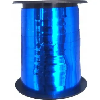 Stuha Stužka na balónky MODRÁ lesklá 225 cm