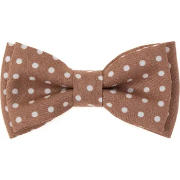 Avantgard Motýlek MINI bavlněný béžová s bílým puntíkem 531-51038