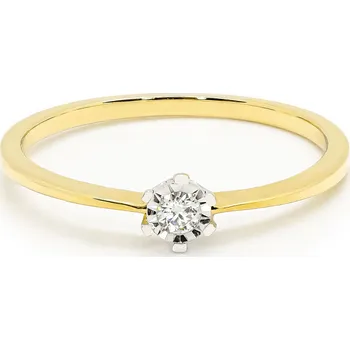 Prsten Zásnubní prsten ze žlutého zlata s diamantem R5935Y