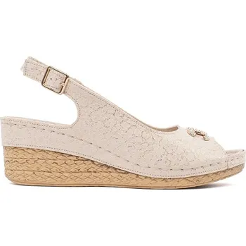 Dámské sandále Goodin Exkluzívní sandály dámské béžové na klínku 40