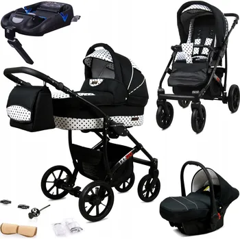 Kočárek Kočárek 4v1 BabyLux LARGO: sportovní kočárek, hluboká korba, autosedačka, základna ISOFIX