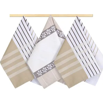 Utěrka AKCE Utěrka kuchyňská 50x70cm proužek béžový, hnědý, bílý