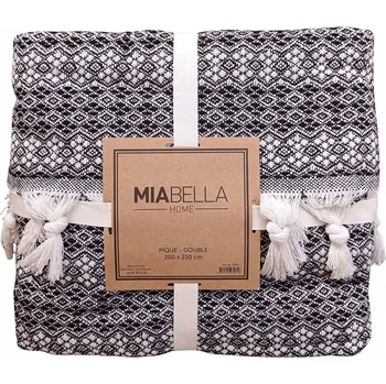 Prostěradlo Přehoz PATTERN dark grey 170x200cm. MIABELLA HOME