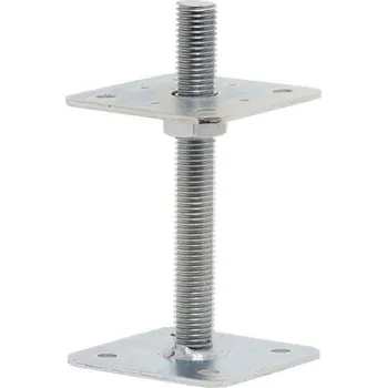 Kotevní šroubovací patka pilíře 80x80x160x4 mm M16 stavitelná patka