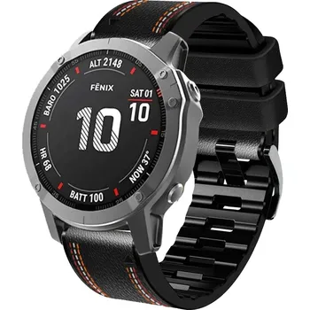 Řemínek na hodinky Kožený SPORTy Garmin QuickFit řemínek 26mm - Černý IR-AWGW-0568