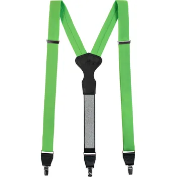 Kšandy Avantgard Látkové šle Y s koženým středem a zapínáním na klipy - 35 mm - v dárkovém balení zelená, černá kůže 878-982923