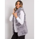 Šedá kožešinová vesta s kapucí TW-KZ-2116.48P-grey Velikost: XL