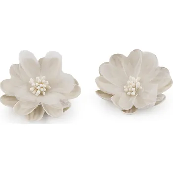 umělá květina Textilní květ k nalepení Ø5 cm, barva 6 (Ø5 cm) krémová tmavá