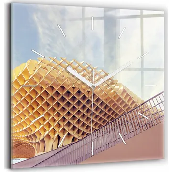 Hodiny Skleněné nástěnné hodiny s tichým chodem - Pohled na Sevillu