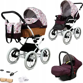 Kočárek Kočárek 3v1 BabyLux CLASSIC WHITE sporťák korbička autosedačka