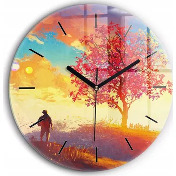 Hodiny Nástěnné hodiny Wallfluent oranžové 60 cm