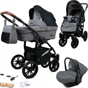 Kočárek Dětský kočárek 3v1 BabyLux Optimal: sportovní kočárek, hluboká korba a autosedačka