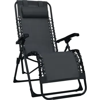 vidaXL Skládací zahradní křeslo černé textilen