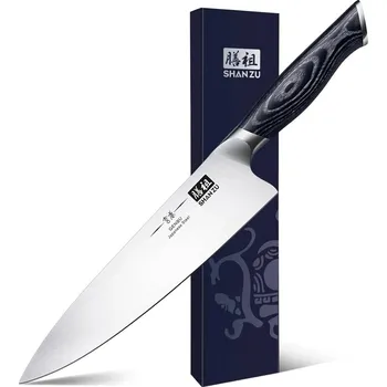 Kuchyňský nůž Shanzu Nůž Chef 20/34cm Damašková ocel/dřevo pakka K133 Shan Zu