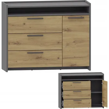 Komoda Komoda ALTIVO COM 100 1D3SWO artisan-antracyt velká skříňka s regálem na oblečení