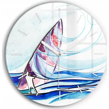 Hodiny Nástěnné hodiny Wallfluent, odstíny fialové, 60 cm