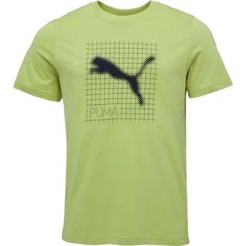 Pánské triko Puma TECH GRAPHIC TEE XXL Světle zelená, Černá