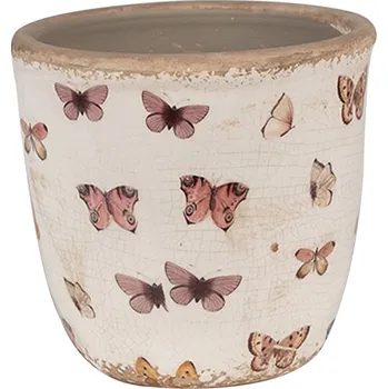 Květináč Clayre & Eef - Keramický květináček BUTTERFLY PARADISE 6CE1661S