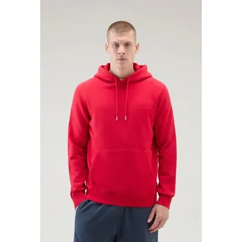 Pánská mikina MIKINA WOOLRICH LOGO SCRIPT HOODIE SKY RED