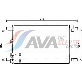 Výparník klimatizace Kondenzátor, klimatizace AVA QUALITY COOLING VNA5335D